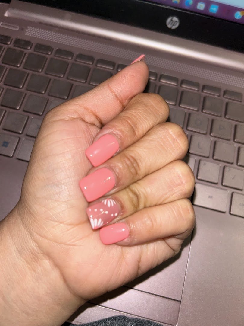 Nail salon interior with manicure stations